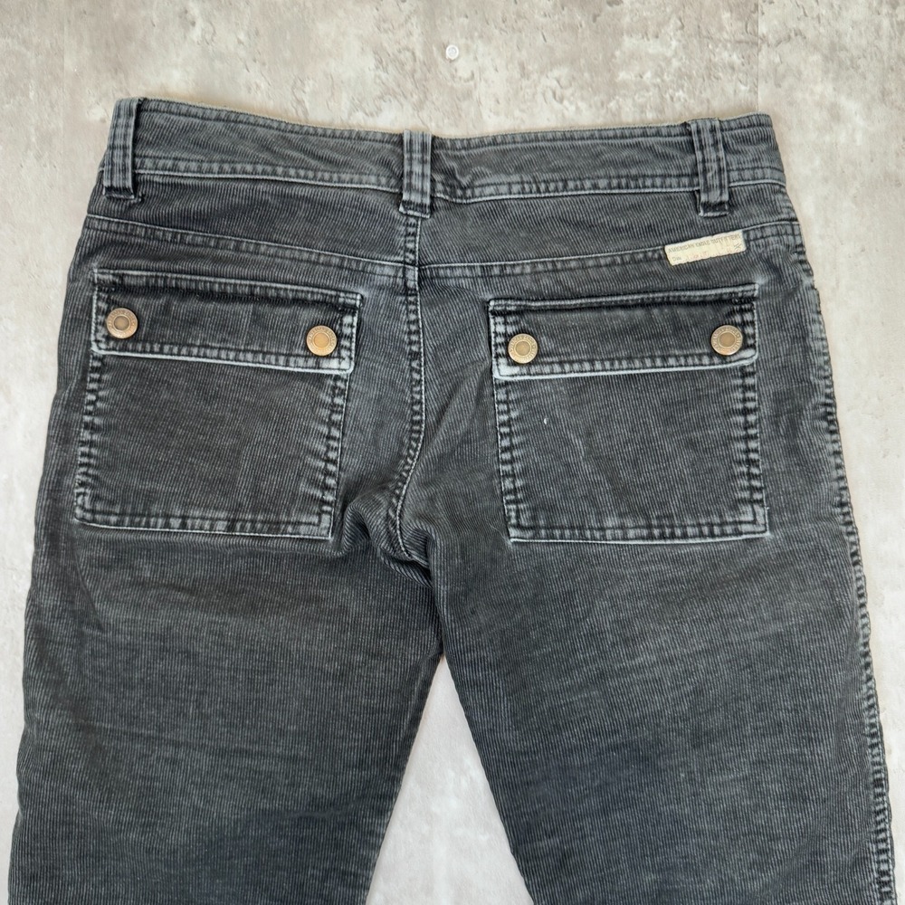 American Eagle Outfitters Corduroy Pants Womens 4 Black Flared Bootcut Granola - Picture 5 of 10